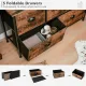 Image 6 for Комод-тумба під ТВ Costway Vintage тканинний на металевому каркасі лофт, коричневий