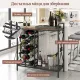 Image 8 for Винна шафа-консоль Costway Vintage Wine Table підлогова з дерев'яною стільницею та полицями лофт, коричневий
