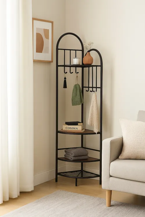 Вішалка для одягу Costway Richi кутова в стилі Loft