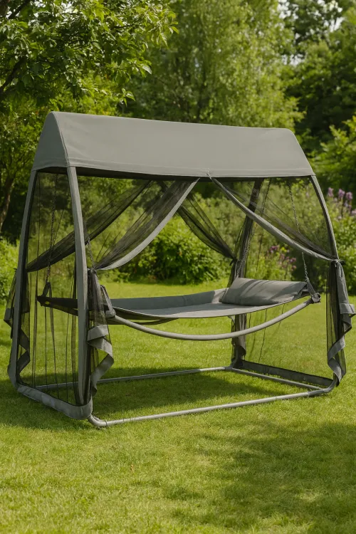 Гамак-качели с москитной сеткой Di Volio Treviso серый