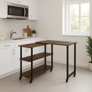 Стіл L-подібний Costway King обертовий в стилі Loft