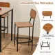 Image 9 for Обеденный барный комплект Costway Karen стол и 4 стула лофт коричневый