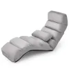 Крісло-шезлонг розкладне Costway Lazy Couch Recliner з подушкою сірий