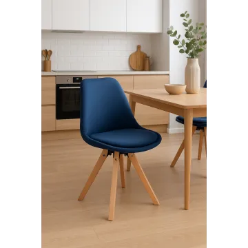 Стул Saida Jumi в скандинавском стиле с деревянными ножками синий