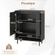 Image 2 for Комод кухонний Costway Rubberwood Kitchen з шафкою та нішею чорний