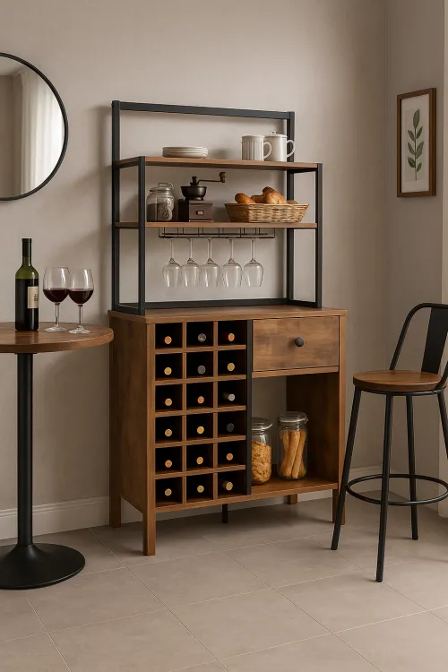 Стелаж винний Costway Vinoteca кухонна шафа в стилі Loft