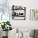 Image 6 for Полка навесная Costway Loft Wall Shelf для ванной с держателем для полотенец лофт коричневый