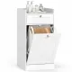 Image 8 for Тумба для ванної Costway Tilt-Out Laundry Cabinet з відкидним кошиком для білизни та шухлядою білий