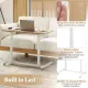 Image 11 for Компьютерный стол Costway MoveDesk с регулировкой высоты на колесиках белый, дуб
