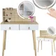 Image 2 for Туалетный столик Jumi Scandi LED подсветка, с ящиками, кожаные ручки, светлый бук