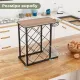 Image 4 for Стелаж винний Costway Compact Beverage Bar 6 дерев'яний з тримачем для келихів