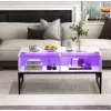 Журнальний стіл Costway Moderne з підсвіткою мармуровий