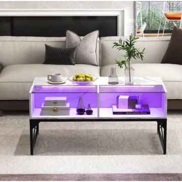 Журнальний стіл Costway Moderne з підсвіткою мармуровий