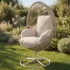Крісло-кокон садове обертове Di Volio Vico анатомічна подушка, бежевий