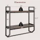 Image 5 for Полка навесная Costway Loft Wall Shelf для ванной с держателем для полотенец лофт коричневый