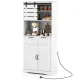 Image 1 for Кухонный шкаф-буфет Costway Pantry Cabinet 180см с розетками белый