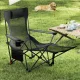 Image 2 for Кресло-шезлонг кемпинговое Costway Camp Recliner 2 в 1 складное с подставкой для ног серый