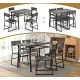Image 5 for Комплект мебели Costway Merax обеденный стол со стульями в стиле Loft серый