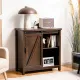 Image 3 for Кухонний комод-буфет Costway Sideboard з амбарними розсувними дверцятами лофт рустик
