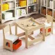 Image 5 for Комплект детской мебели Costway Kids Play 3-in-1 Desk стол и 2 стулья с двухсторонней столешницей-доской и ящиками