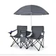 Image 2 for Комплект раскладных стульев Costway Parma с зонтом серый