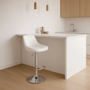 Барный стул Leobert Kast со спинкой белый