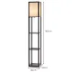 Image 4 for Стеллаж-торшер Costway Lumina Classic Shade 160 с тканевым абажуром на 3 полки лофт, черный