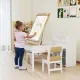 Image 6 for Детский набор Costway Fantastik 3 в 1: стол, 2 стулья, мольберт натуральный