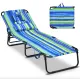 Image 4 for Шезлонг Costway Hanna раскладной с отверстием для лица сине-зеленый