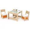 Комплект детской мебели Costway Kids Play 3-in-1 Desk стол и 2 стулья с двухсторонней столешницей-доской и ящиками