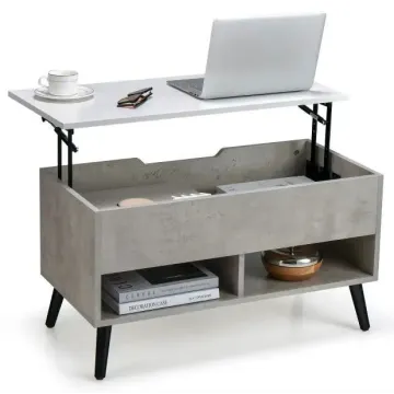 Стіл трансформер Costway Lagom в стилі Loft сірий