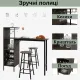 Image 9 for Барный стол со стульями Costway Bistro с держателем винных бокалов коричневый