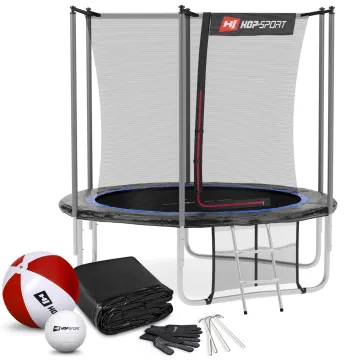 Батут Hop-Sport 8ft (244см) черно-синий с внутренней сеткой