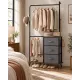 Image 7 for Напольная вешалка для одежды Costway Garment Rack с комодом на 3 ящика серый