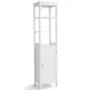 Шкаф-пенал для ванной Costway Freestanding Bath 160см с полками и дверцей белый