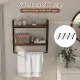Image 9 for Полка навесная Costway Loft Wall Shelf для ванной с держателем для полотенец лофт коричневый