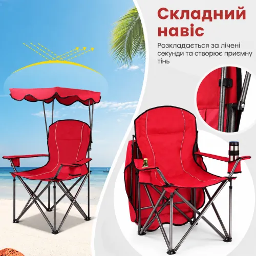 Туристическое кресло со стальным каркасом и тканью 600D PV