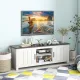 Image 3 for Тумба под телевизор Costway Farmhouse TV Console 65 с дверцами и открытыми полками белая