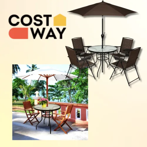 Практический стол с отверстием для зонта