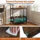 Image 2 for Сервировочный столик-тележка Costway BarCart Roll на колесах 2-ярусный коричневый