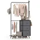 Image 1 for Напольная вешалка для одежды Costway Garment Rack с комодом на 3 ящика серый