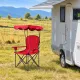 Image 5 for Кресло туристическое раскладное Costway SunChair с навесом красное
