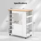 Image 5 for Кухонний острів на коліщатках Costway Provence із полицею для вина білий #KC55547WH
