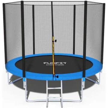 Батут Funfit 8ft (252см) синій з зовнішньою сіткою