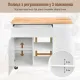 Image 8 for Кухонный остров Costway Multi-Storage Kitchen на колесах с раскладной столешницей белый