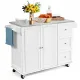 Image 4 for Кухонный остров Costway Rolling Island на колесах, белый