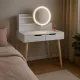 Туалетный столик Jumi Scandi на 2 ящика с зеркалом и LED подсветкой белый
