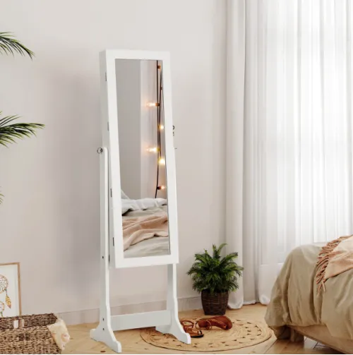 Напольное зеркало-шкаф Leobert Insignia с подсветкой белый