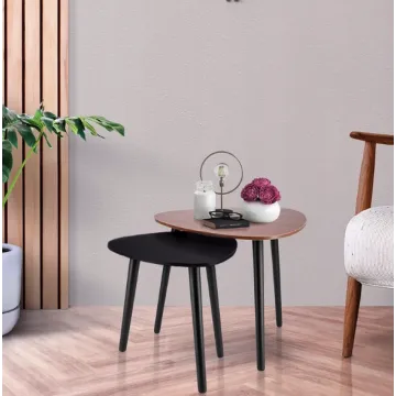 Комплект журнальных столиков Jumi Sinsey коричнево-черный