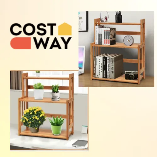 Полиця-органайзер Costway Bamboo кухонна стійка бамбук 3 полки